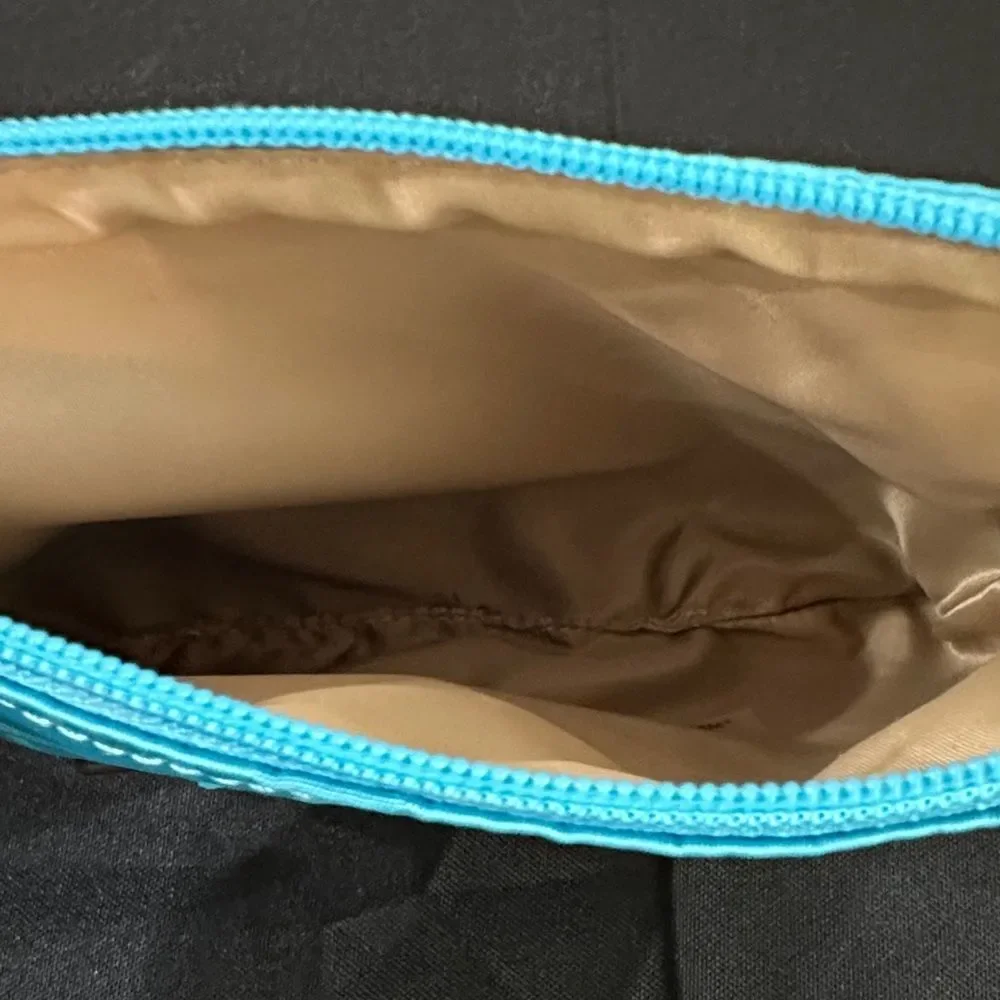Coach Teal Logo Pouch w/ Zipper